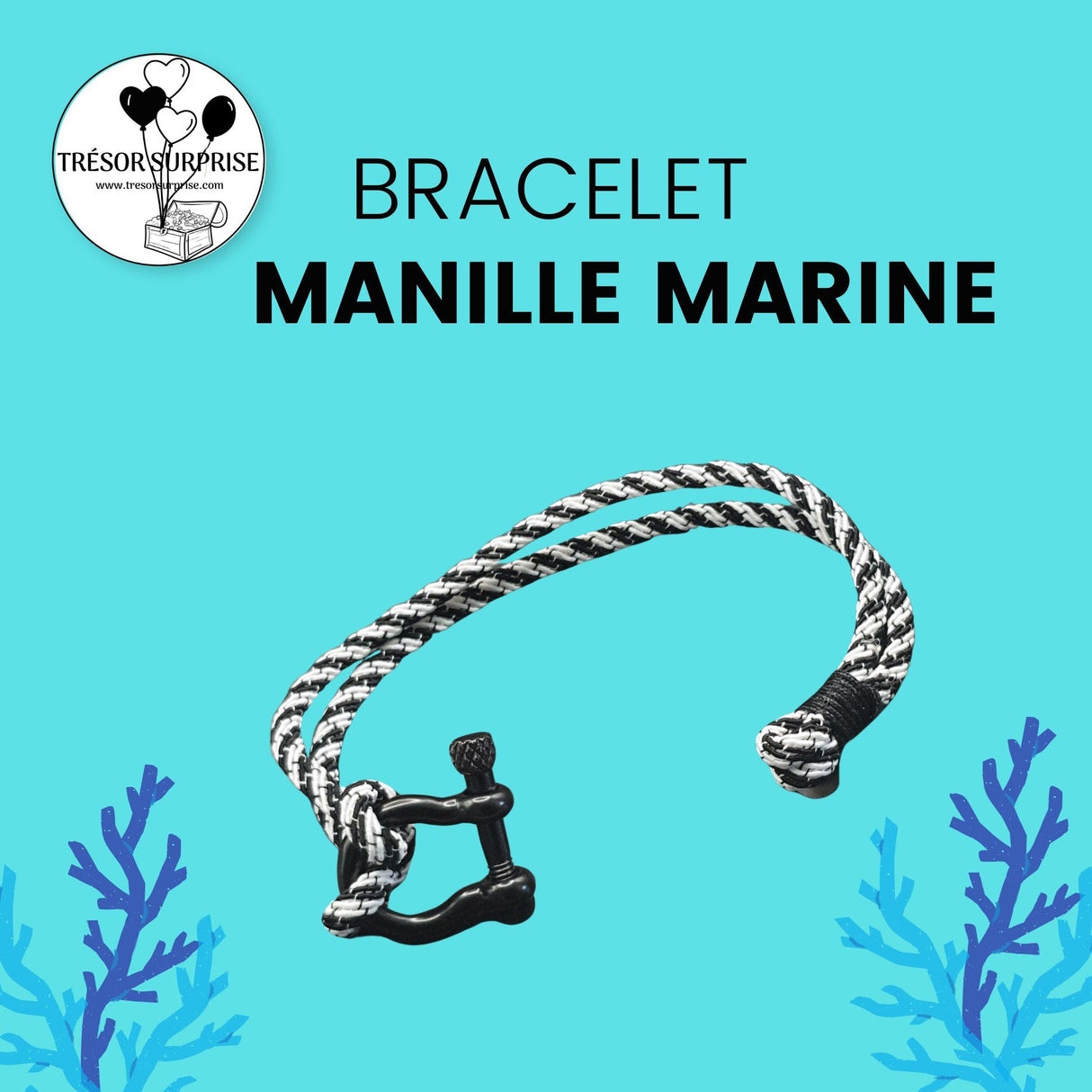 BRACELET MANILLE MARINE - TRÉSOR SURPRISE