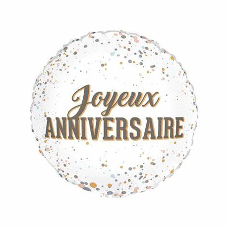 BOX BALLON ROND JOYEUX ANNIVERSAIRE CONFETTI - TRESOR SURPRISE - TRÉSOR SURPRISE