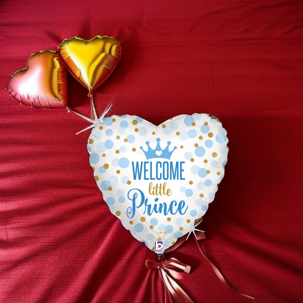 BOX BALLON COEUR BLEU ET BLANC WELCOME LITTLE PRINCE - TRESOR SURPRISE - TRÉSOR SURPRISE