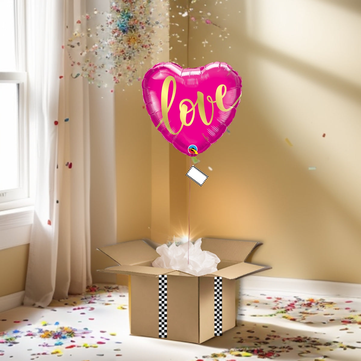 BOX BALLON COEUR ROSE LOVE OR - TRESOR SURPRISE - TRÉSOR SURPRISE