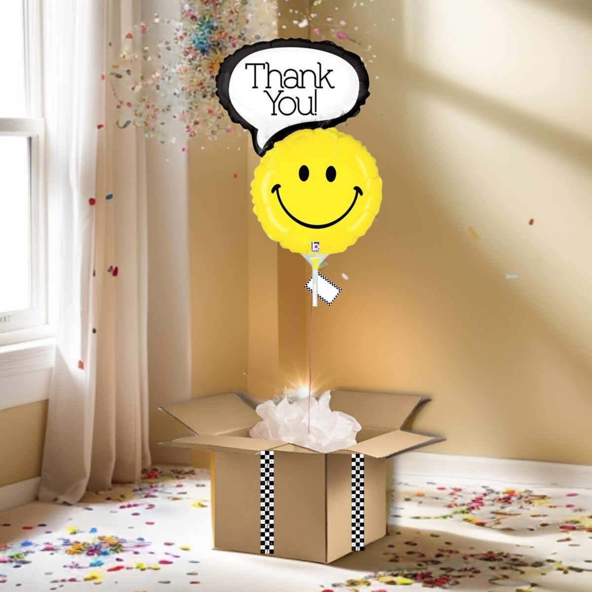 BOX BALLON ROND EMOJI THANK YOU - TRESOR SURPRISE - TRÉSOR SURPRISE