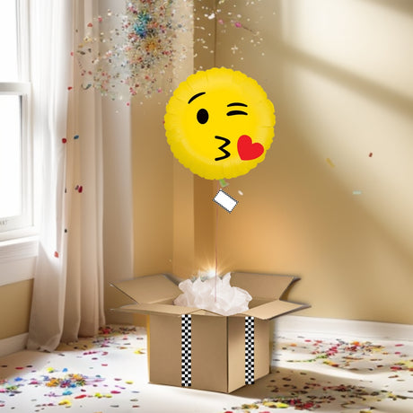 BOX BALLON ROND EMOJI BISOU KISS - TRESOR SURPRISE - TRÉSOR SURPRISE